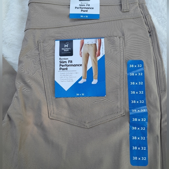 Member's Mark Slim Fit Men's Benton Performance Pant Size 38×32 - Picture 3 of 6